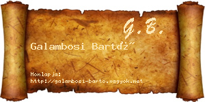 Galambosi Bartó névjegykártya